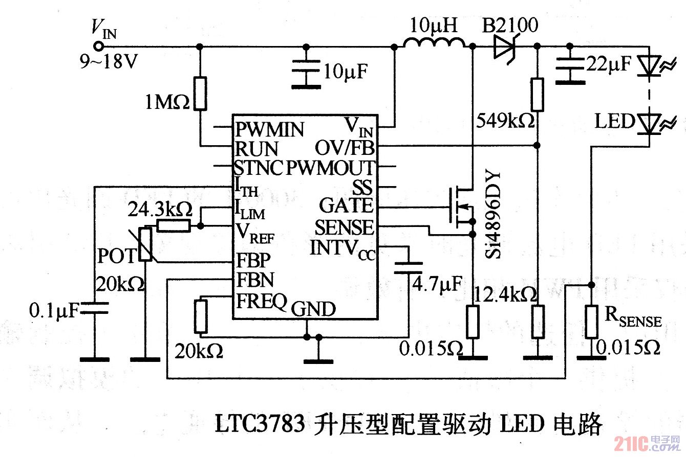 LT3783升壓型配置驅(qū)動(dòng)LED電路.jpg