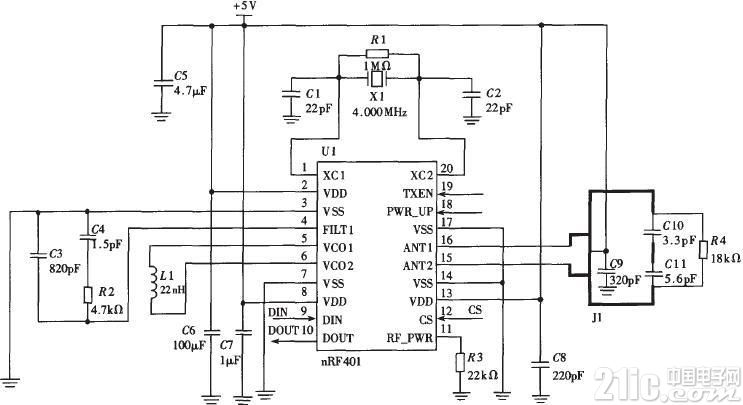 無(wú)線(xiàn)數(shù)據(jù)通信單元電路
