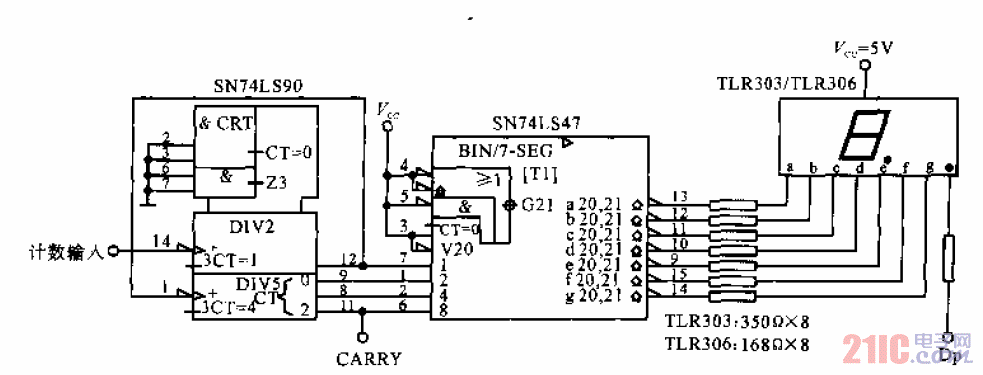 直接驅(qū)動(dòng)LED數(shù)碼管靜態(tài)顯示電路.gif