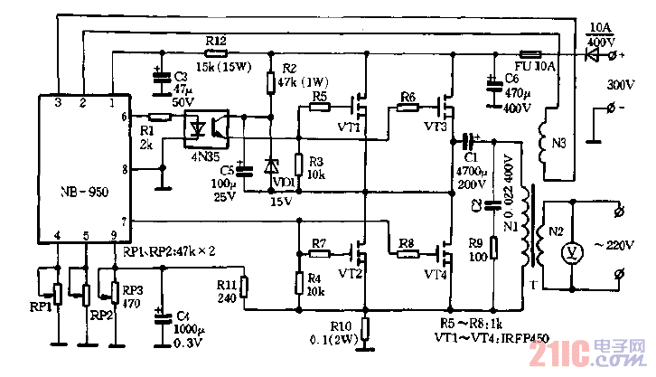 300V1000W逆變器電路圖.gif