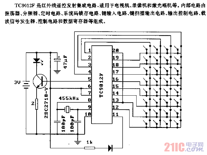 TC9012F（電視機(jī)、錄像機(jī)和激光唱機(jī)）紅外遙控發(fā)射電路.gif