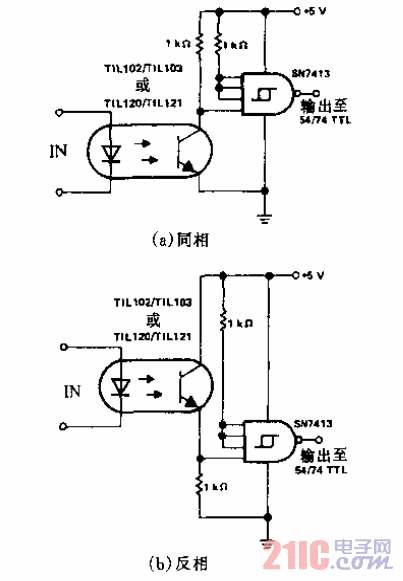 光耦合器驅(qū)動(dòng)SN7413電路.gif