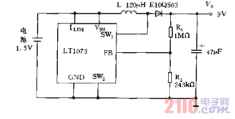 采用LT1073構(gòu)成的升壓電路圖.gif