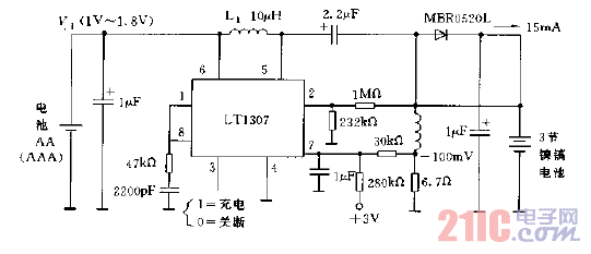 LT1307構成的恒流充電電路圖.gif