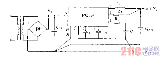 采用HS7076構(gòu)成的降壓型DC,DC變換器電路圖.gif