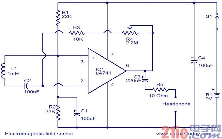 電磁場傳感器電路