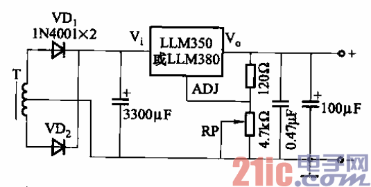 57.輸出電壓可調(diào)的穩(wěn)壓電源電路之二.gif