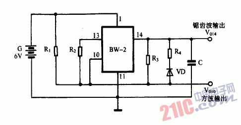 巧用BW-2作信號發(fā)生器電路圖