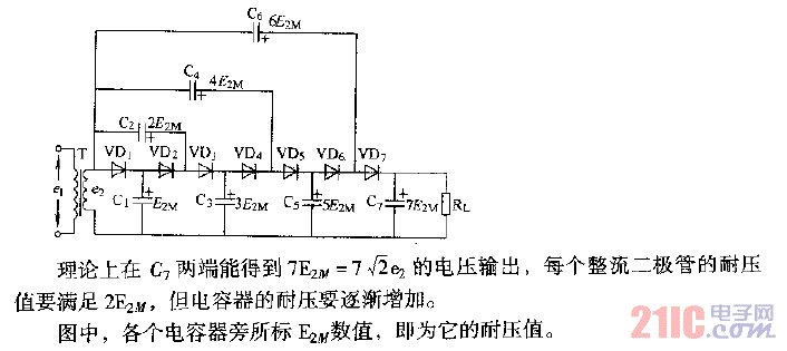 晶體二極管-電容七倍升壓電路（一）.gif