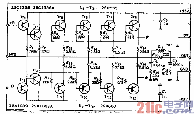 12.可用于大功率單級電源的500W功率放大器輸出電路.gif
