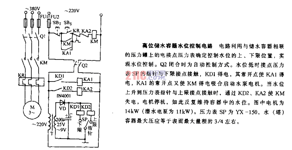 高位儲(chǔ)水容器水位控制電路.gif