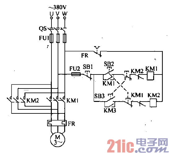 5.三相異步電動機的雙重互鎖控制電路.gif