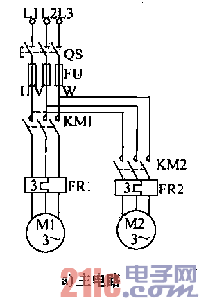 21.兩臺電動機分別起動停止和同時起動停止控制電路a.gif